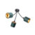 Moderne plafondlamp zwart met kap groen 3-lichts – Merwe