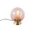 Art deco tafellamp messing met roze glas – Pallon