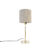 Tafellamp goud verstelbaar met boucle kap taupe 20 cm – Parte
