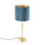 Tafellamp goud/messing met velours kap blauw 25 cm – Parte
