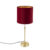 Tafellamp goud/messing met velours kap rood 25 cm – Parte