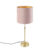 Tafellamp goud/messing met velours kap roze 25 cm – Parte