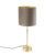 Tafellamp goud/messing met velours kap taupe 25 cm – Parte