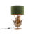 Vintage tafellamp goud met velours kap groen 35 cm – Botanica