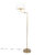 Klassieke vloerlamp brons met witte kap verstelbaar – Ladas Fix