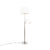 Klassieke vloerlamp staal met witte kap en leeslampje – Retro