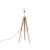 Landelijke vloerlamp tripod hout met antiek messing – Cortin