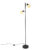 Moderne vloerlamp zwart met goud 2-lichts – Magno