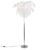Romantische vloerlamp chroom met witte blaadjes – Feder