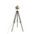 Industriële vloerlamp tripod hout met studiospot – Braha