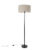 Vloerlamp zwart met boucle kap taupe 50 cm – Simplo