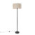 Vloerlamp zwart met kap licht bruin 50 cm – Simplo