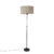 Vloerlamp zwart verstelbaar met boucle kap taupe 50 cm – Parte