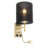 Art Deco wandlamp goud met katoenen zwarte kap – Stacca