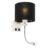 Moderne wandlamp wit met zwarte kap – Brescia